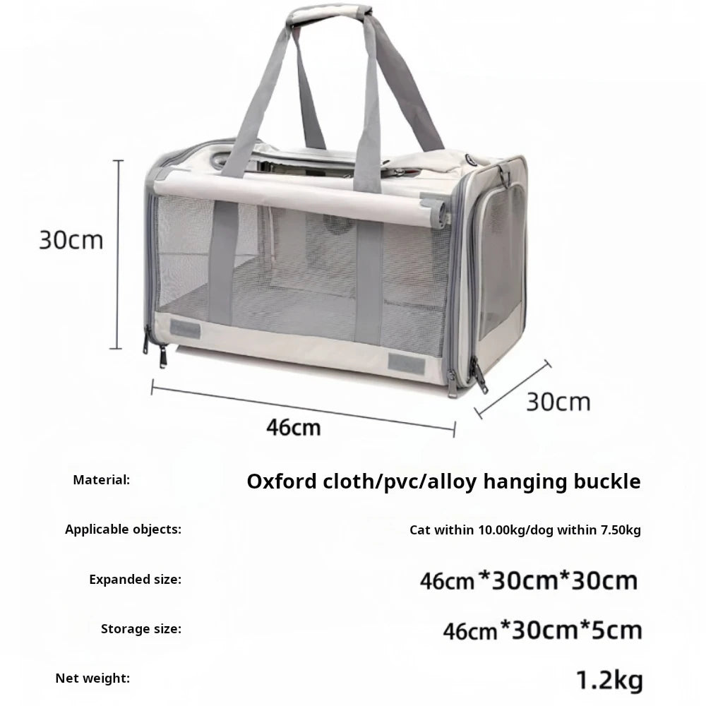 Large Capacity Cat Carrier For 2 Cats Portable Double Pet Travel Bag With Breathable Mesh Handheld Tote For Outdoor