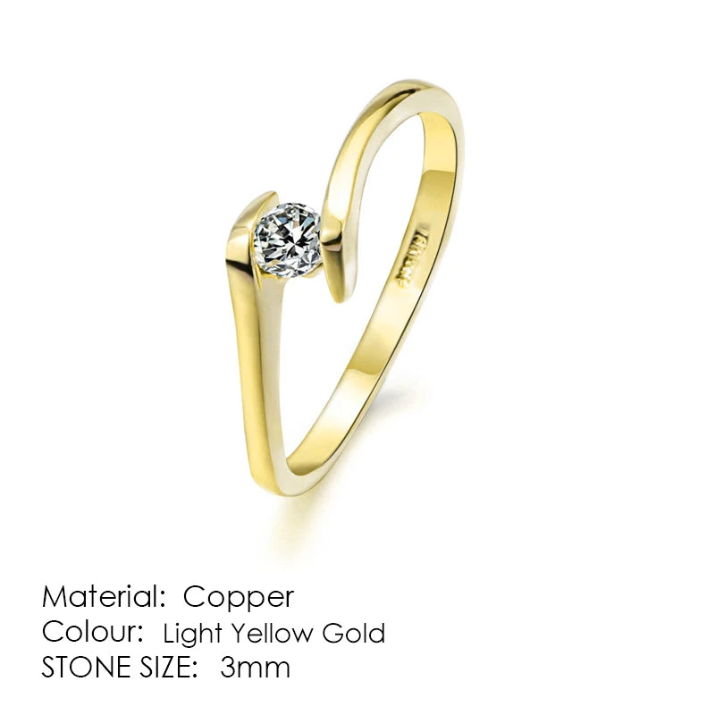AAA Cubic Zirconia Engagement/Wedding Ring Rose Gold Color Silver Color Tone Rings For Women Fashion Jewelry For Women DWR198