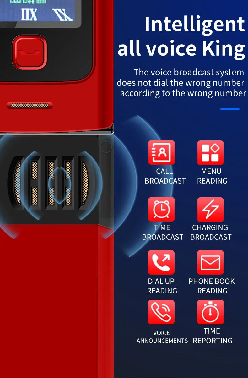 YeeMI K21+ 4G Rugged Feature Phone 2.6Inch Screen Big Button Flip Phone Dual SIM Dual Screen Cellphone 6800mAh Battery Full Band