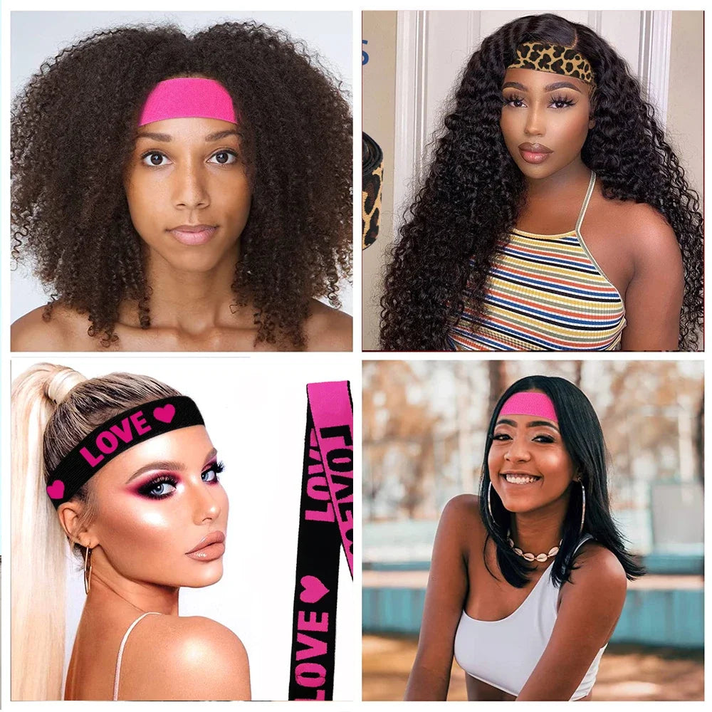 Elastic Bands Set, Wigs and Lace Frontals with Rat Tail Comb,Edge Brush,Melting Band for Laying Edges and Keeping in Place