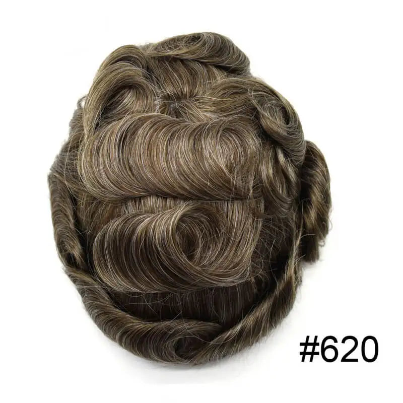 100% Density Full Lace Male Hair Prosthesis Swiss Thin Lace Men's Wig Natural Hairline Human Hair Man Hair System Wigs For Men