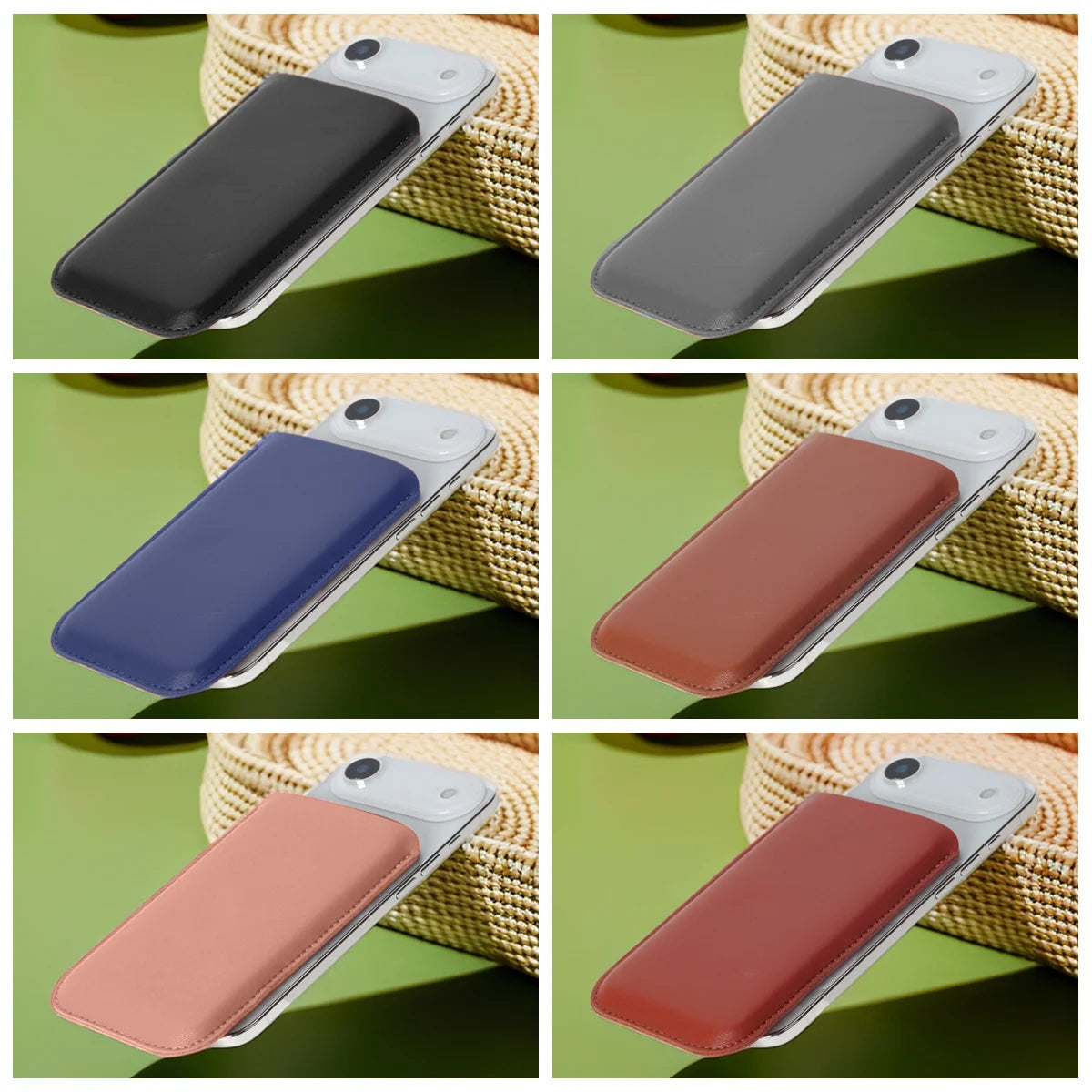 Power Bank Cover Pouch Leather Case for iPhone 17 Air Magsafe External Battery Cover PU Leather Case For iPhone 17 Air Power Ban