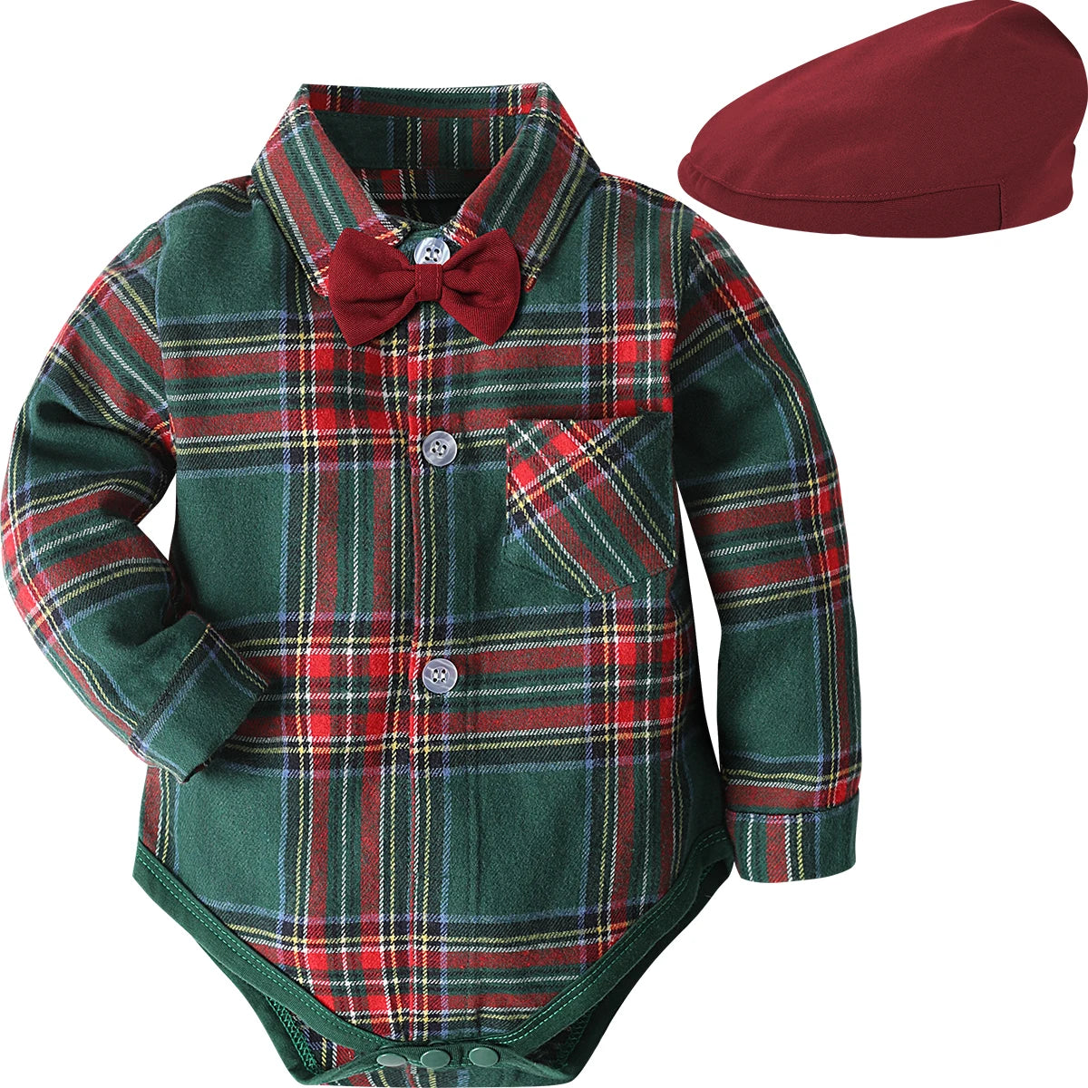 Baby Christmas Outfit Newborn Boy Clothes Infant Xmas Party Gift Dress Shirt Toddler New Year Photography Formal Red Bodysuit
