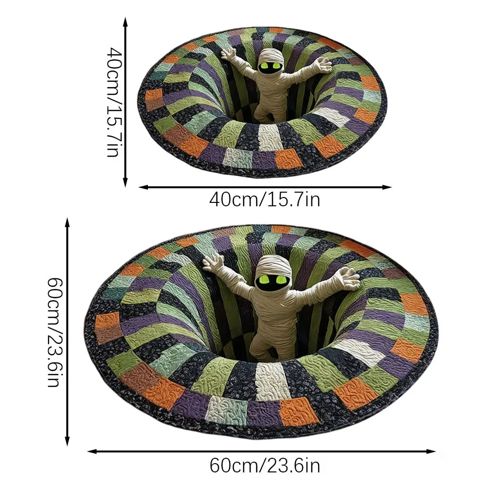 For Halloween Rug Optical-Illusion Rug Carpet Entrance Door Mat Home Decor Living Room Non-Slip Felt Carpet Halloween Present