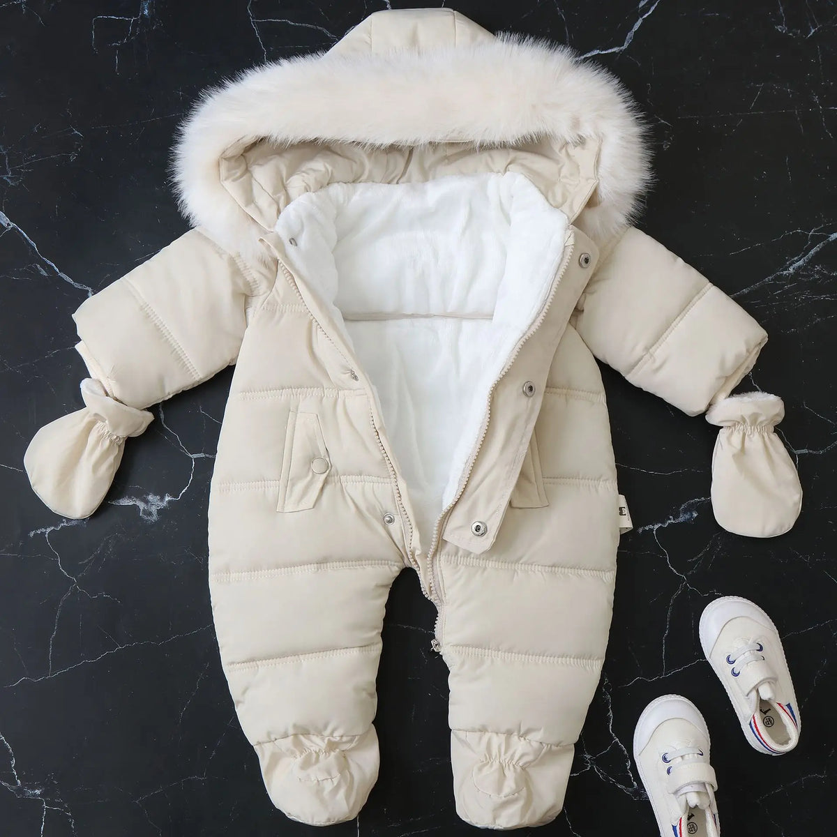 Winter Baby Jumpsuit Plus Velvet Warm Hooded Newborn Baby Girl Overalls  Infant Boy Snowsuit Toddler Romper Outfit 0-2 Years