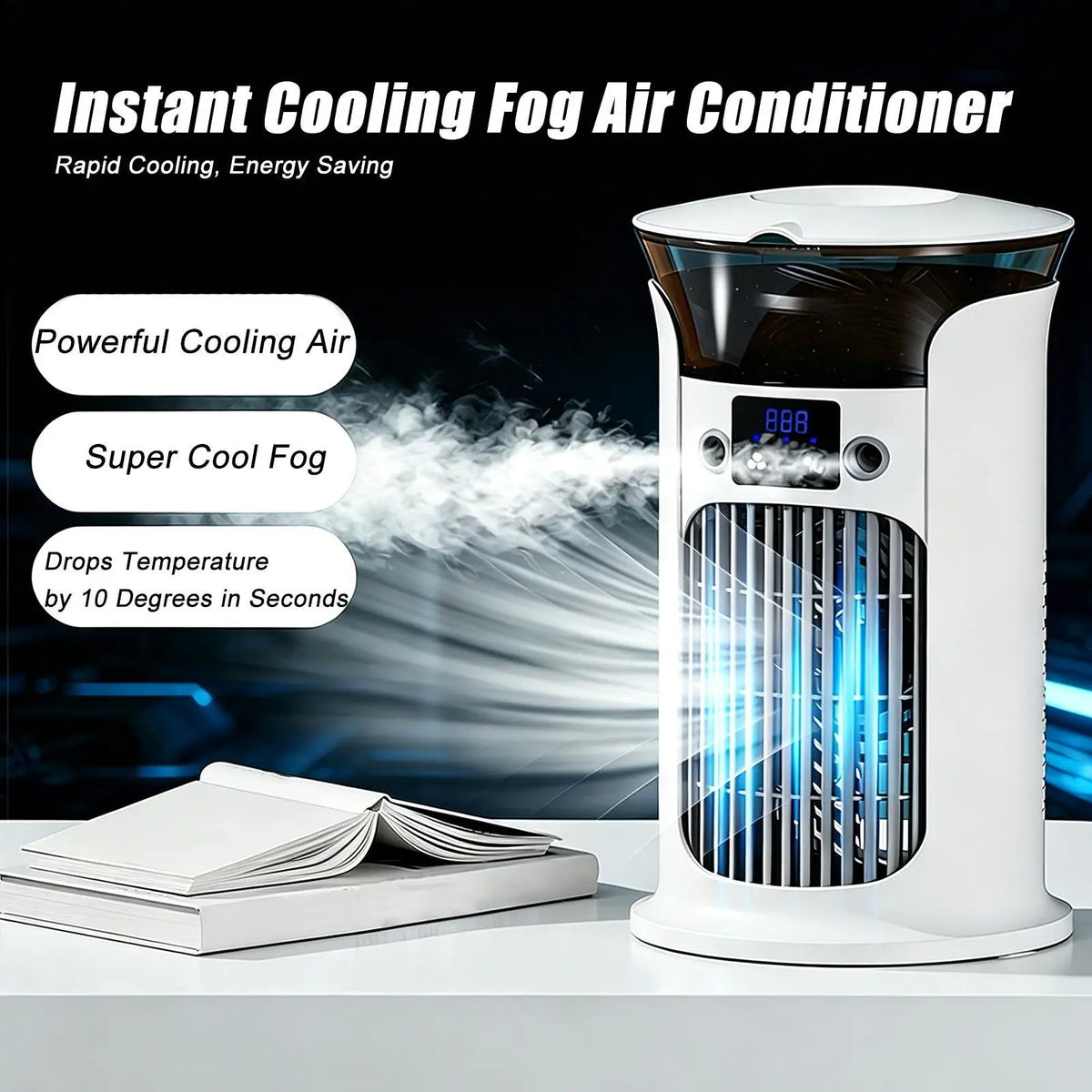 Bedroom Fans Adjustable Portable with Light Personal Tower Fans Standing Desk Fan for Home Living Room Indoor Bedside Office