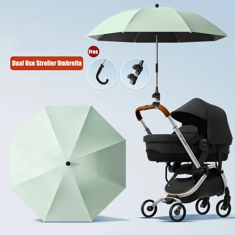Clip-on Universal Baby Parasol 85cm Diameter 2 in 1 Baby Stroller Umbrella For Sun Shade Rain-proof Baby Stroller Accessories