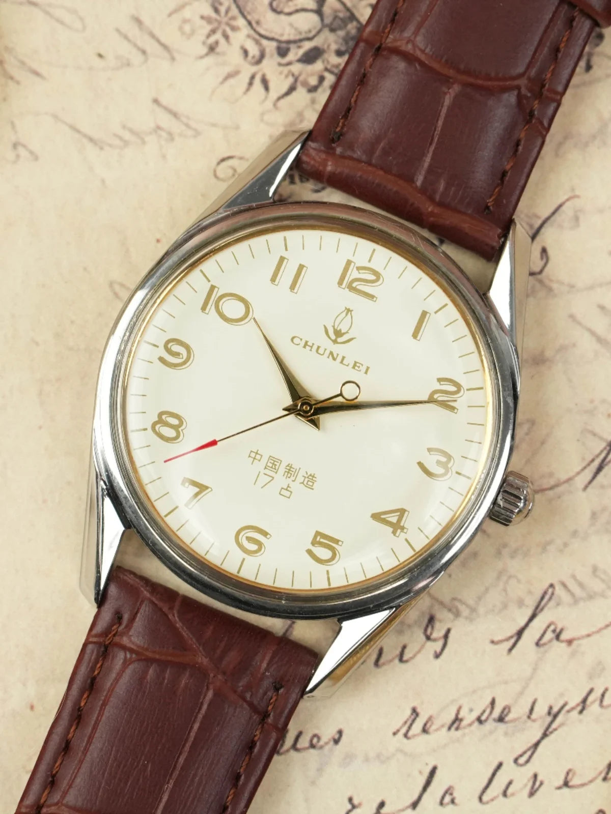 Old Shanghai Diamond Brand Genuine Mechanical Watch Men's Manual Winding Watch Inventory Dad Gift Retro Old Watch