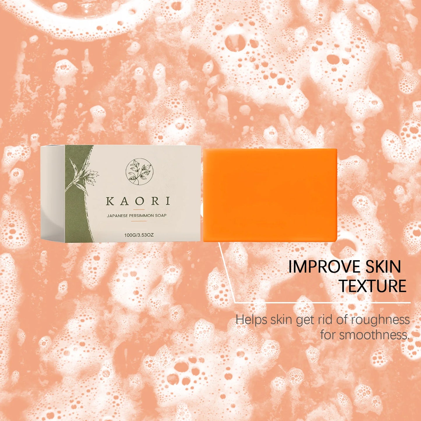 Persimmon Body Cleansing Soap For Body Odor Removal Long-Lasting Oil Control Fresh Natural Fruit Aroma Foaming Body Bath Soap