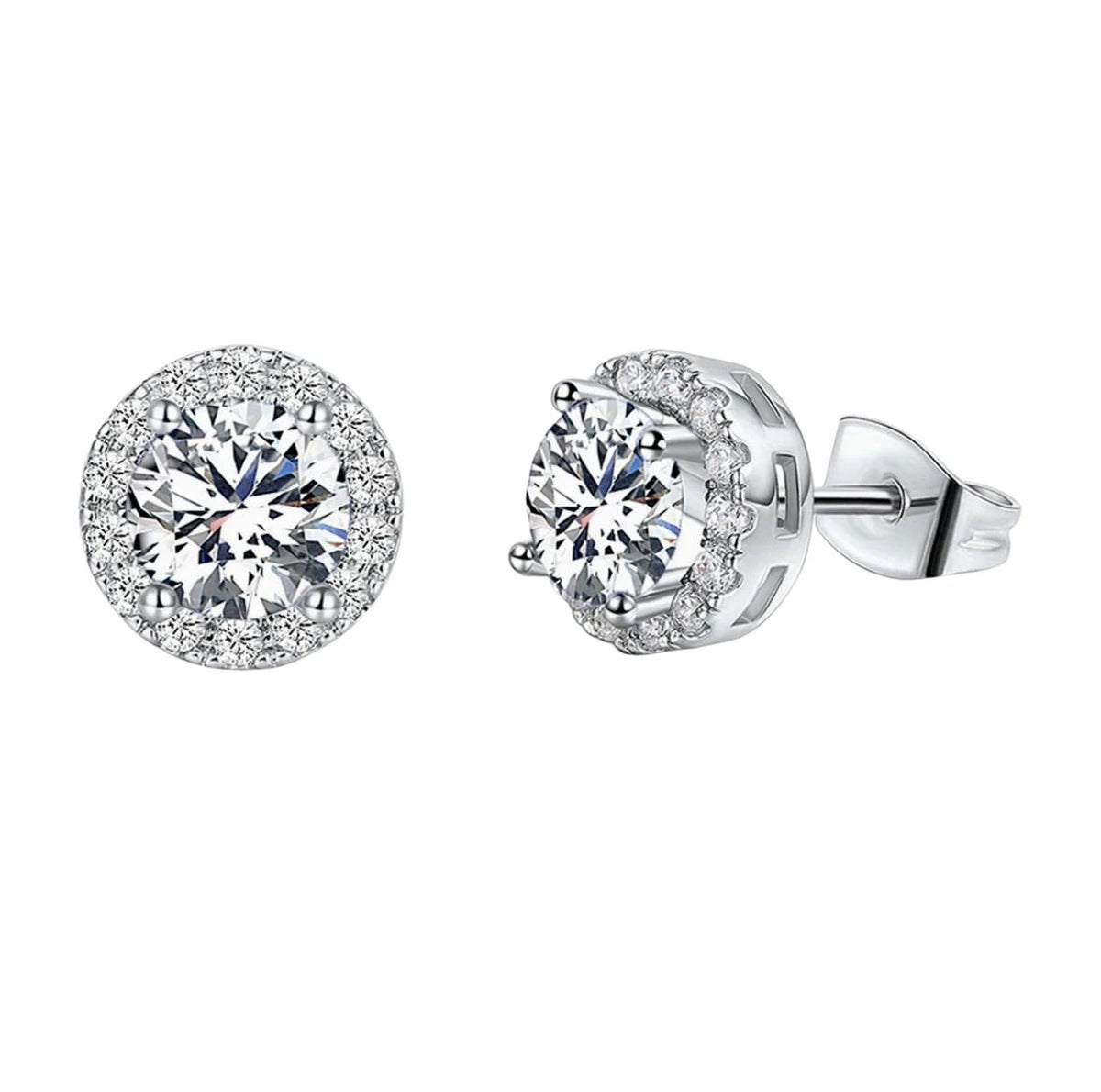MS Luxury Jewelry 925 Sterling Silver Stud Earrings For Women Gemstones 7A Cubic Zirconia Ear Pin Earrings Stud Fine Jewelry