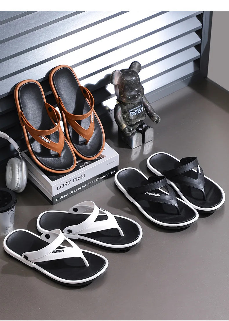 Flip-flops men's fashion trend summer foreign trade cross-border external wear breathable and wear-resistant toes two sandals