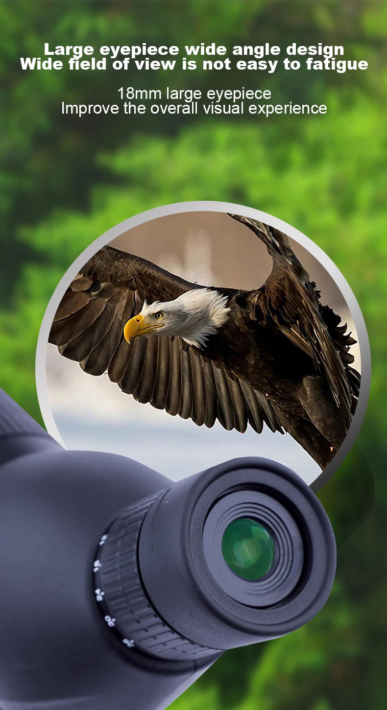 12-36X50 HD Zoom Monocular Spotting Scope Powerful Telescope Bak4 Prism Waterproof Anti-Fog for Outdoor Camping Bird Watching