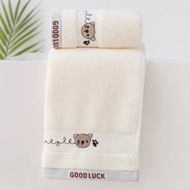 Baby Towels Cotton Bath Towel  Handkerchief Face Washcloth Cute Cartoon Bear Hand Wipe Soft Children Towels Kids Newborn Bathing