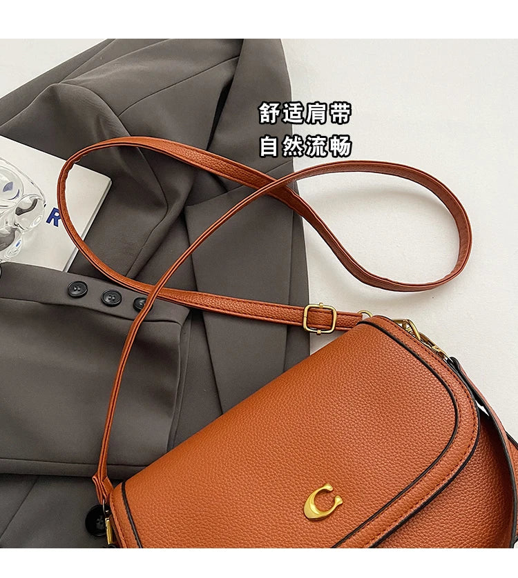 Retro Luxury Women Shoulder Bag Elegant Leather Crossbody Bag High End Tote Vintage Classic Designer
