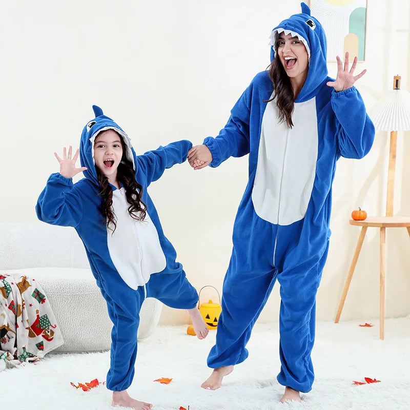 Blue Shark Onesie Jumpsuit Anime Adult Cosplay Halloween Costume Cosplay Carnival Children Pajamas Kigurumi Pijamas Kids Pyjamas