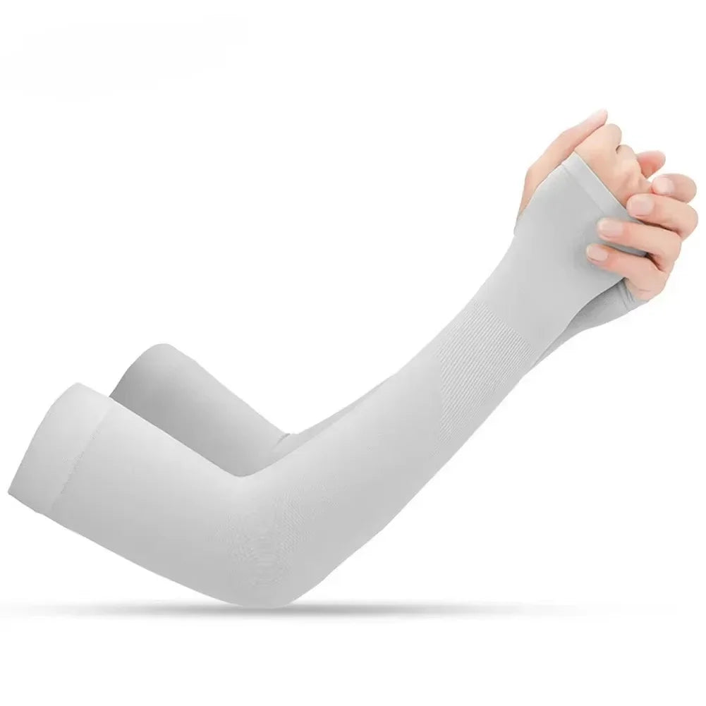 Breathable UV Protection Arm Sleeves with Thumb Hole Cooling Compression Tattoo Cover Up for Men Women Sports Workout Hiking