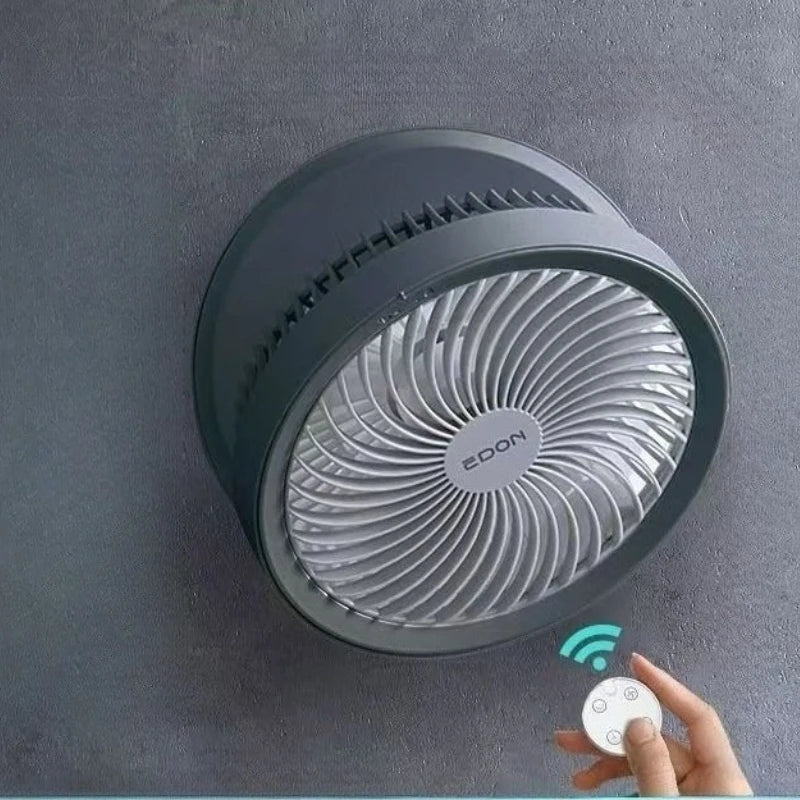 Edon Air Circulation Fan Wireless Suspended USB Rechargeable Night Light Touch Control 4 Wind Speed Folding Electric Fan