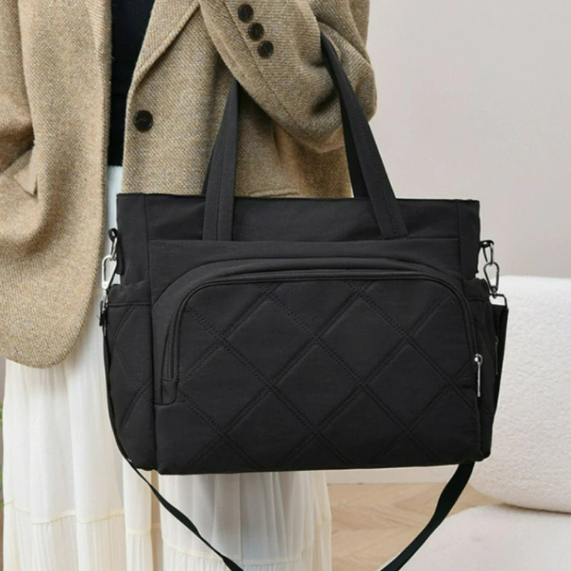 Personalized Name Simple Mommy Bag Large Capacity Solid Color Single Shoulder Crossbody Bag Baby Diaper Storage Bags