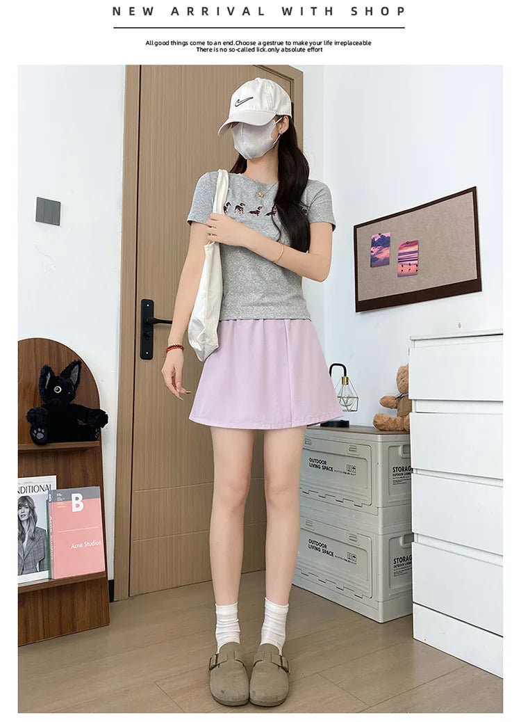 Women's Cargo Skirt Pants 2026 Summer High Waist Loose Fit 5-Pocket Casual Shorts Ice Silk Culottes Streetwear