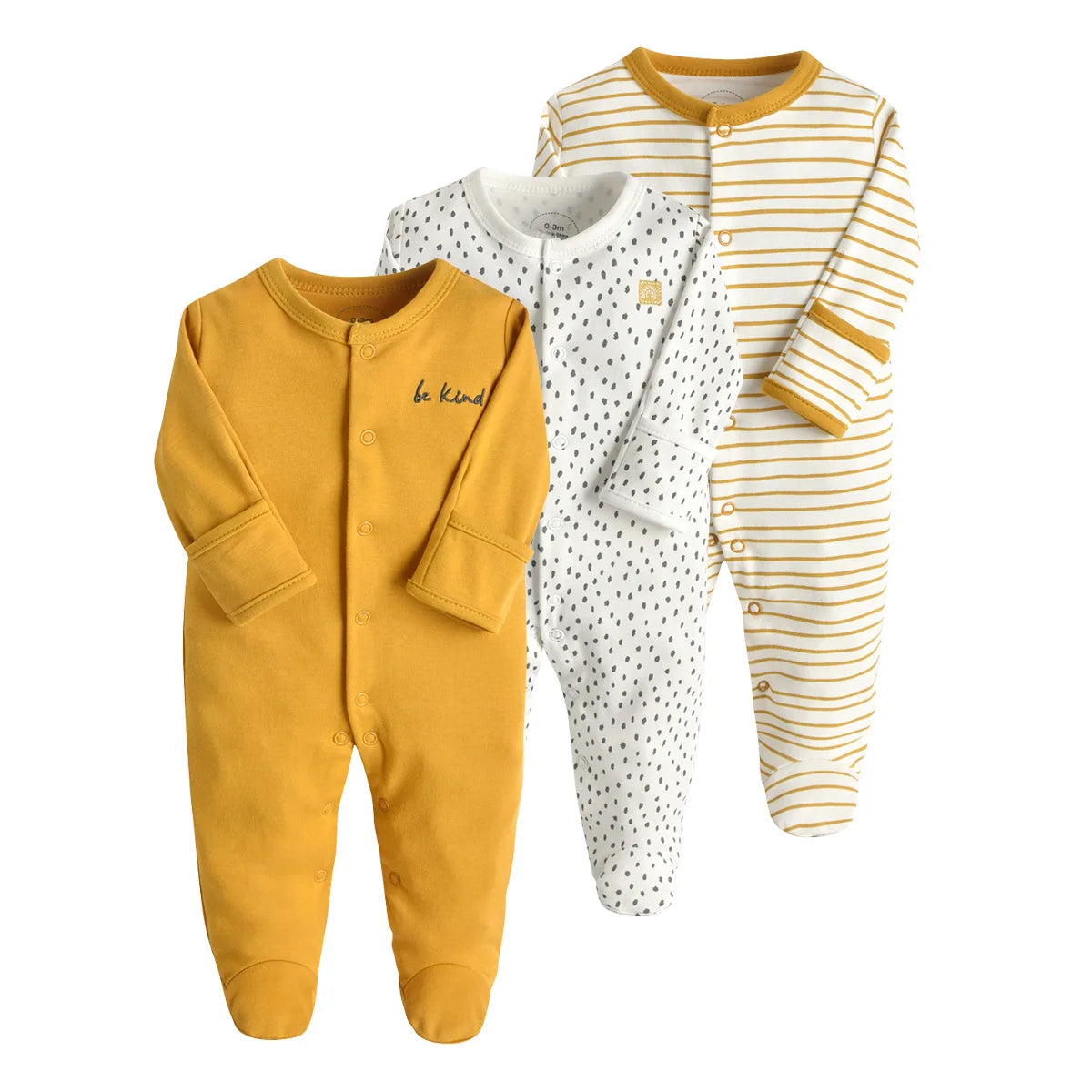 3Pcs Brand Newborn Baby Clothes Set Infant Boys Girls Romper Cotton Long Sleeve Pajamas Jumpsuit Toddler Outfits