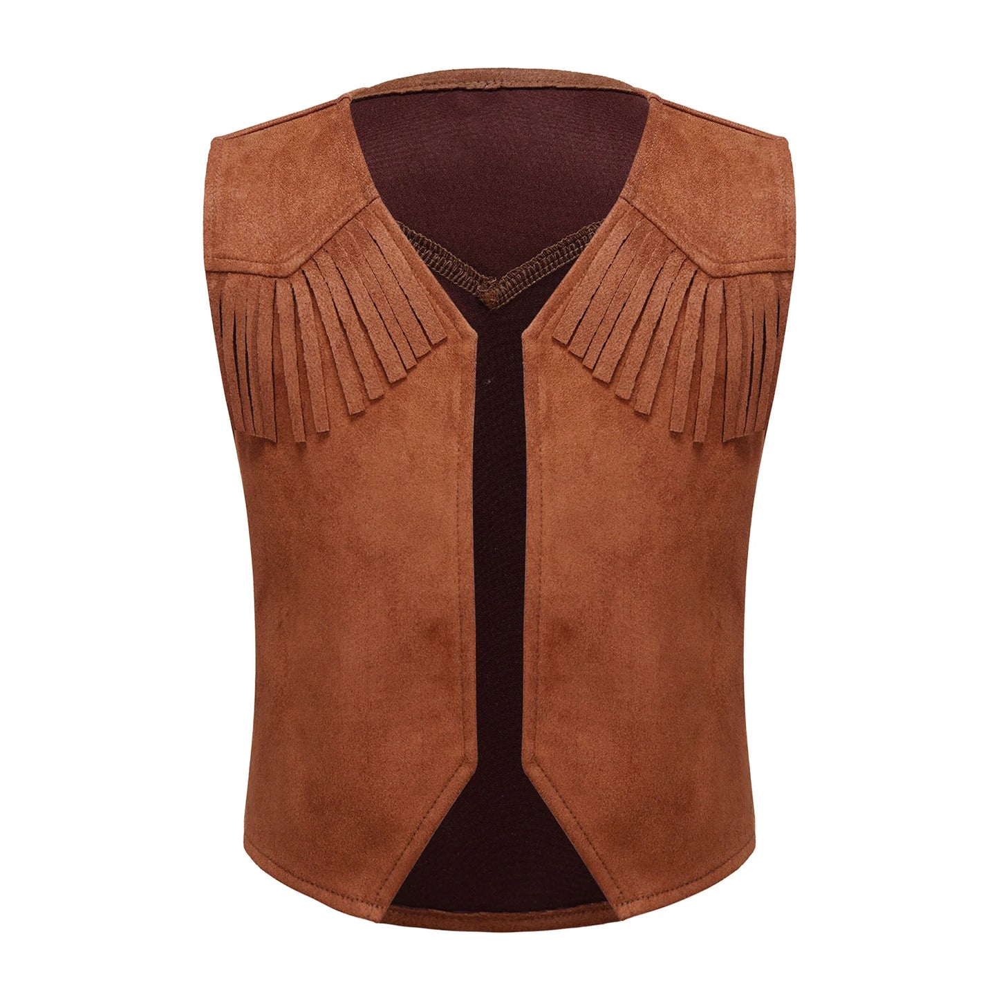 Kids Girl Boy Fringed Vest for Carnival Theme Party Tassels Top Open Front Waistcoat Child Halloween Western Cowboy Costumes