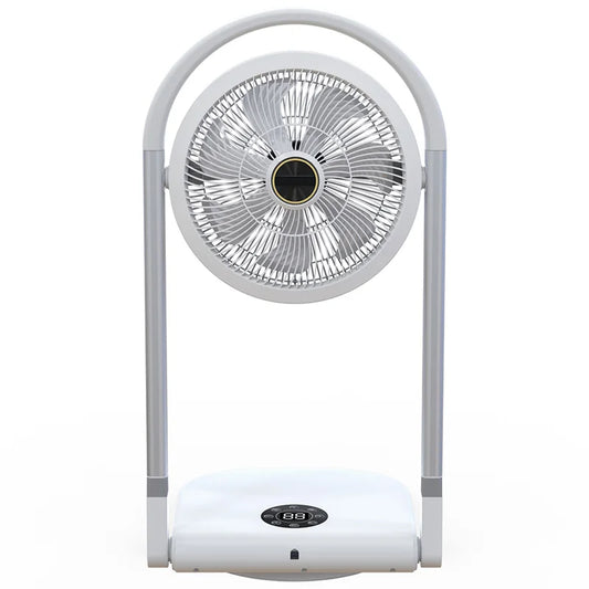 Wireless Portable Fan, 180° Extendable and Foldable Oscillating Remote-Controlled Fan, Air Cooler, 3-Level Height Adjustment