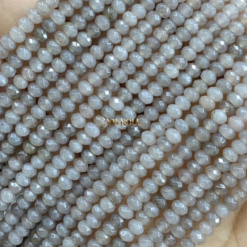3x4mm Rondelle Faceted Natural Stone Chalcedony Tourmaline Color Loose Spacer Beads for Jewelry Making Diy Bracelet Accessories