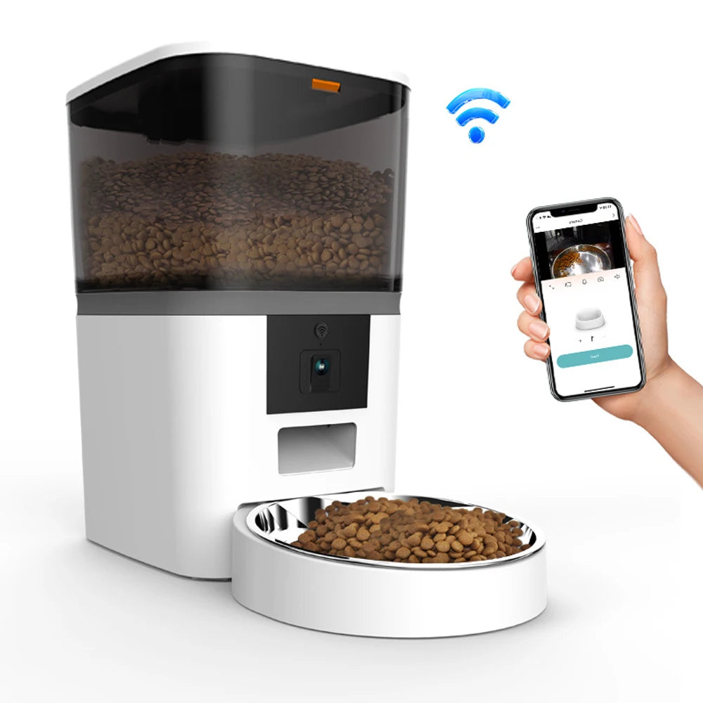 4L With HD Camera Automatic Pet Feeder Cat And Dog Food Automatic Dispenser Suitable For Two Pet Cat And Dog Feeding Remote Feed