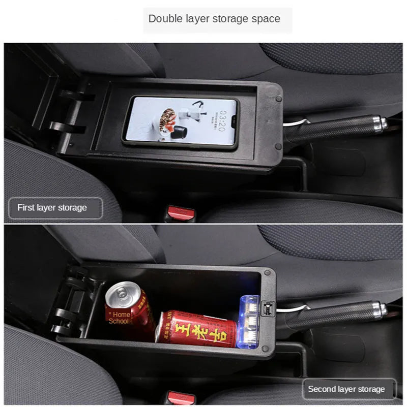 For Fiat 500 Armrest Box For FIAT 500 Car Armrest 2000-2011 Auto Storage Box Dedicated Retrofit Parts Interior Car Accessories