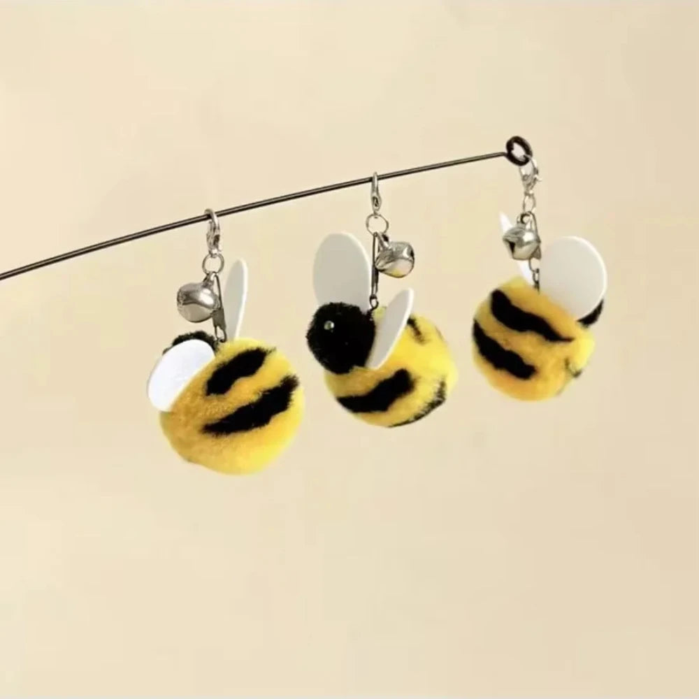 Pet Interactive Cat Toys Cute Simulation Bees Cat Teasing Sticks Interactive Toys To Relieve Boredom Cat Self Fun Pet Toys