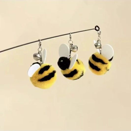 Pet Interactive Cat Toys Cute Simulation Bees Cat Teasing Sticks Interactive Toys To Relieve Boredom Cat Self Fun Pet Toys