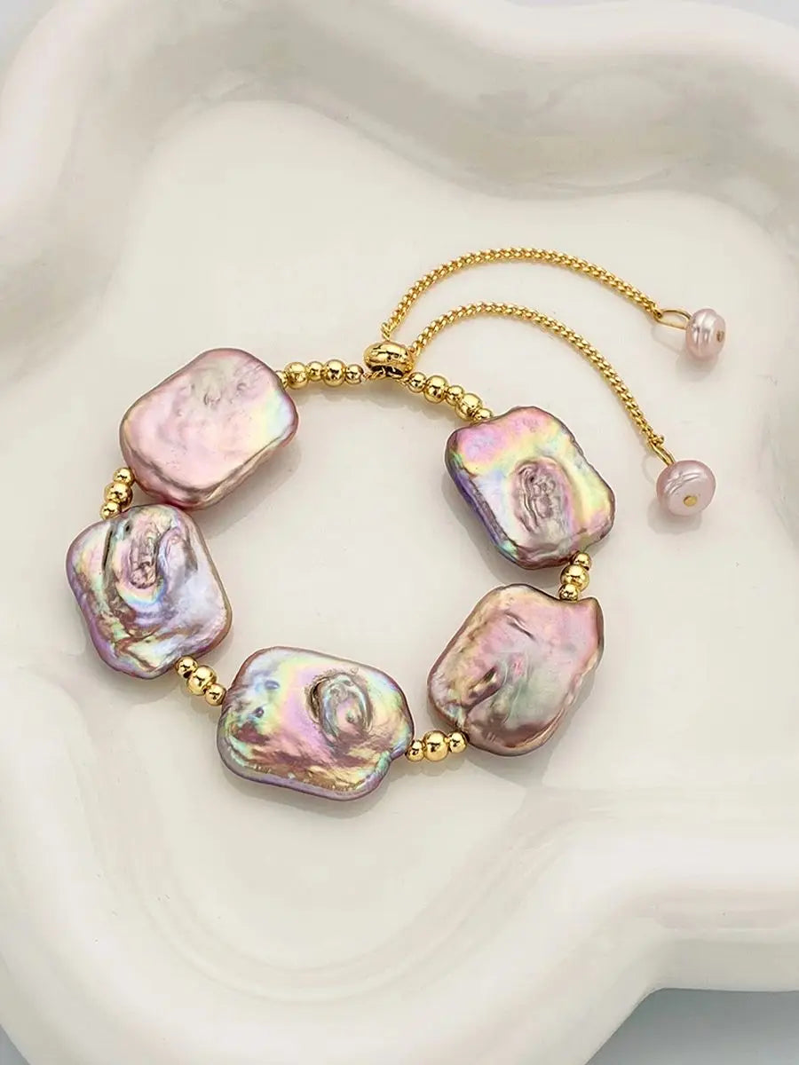Original Design Natural Freshwater Colorful Baroque Pearls Adjustable Bracelets For Wedding Women Girls Lovers Fine Jewelry
