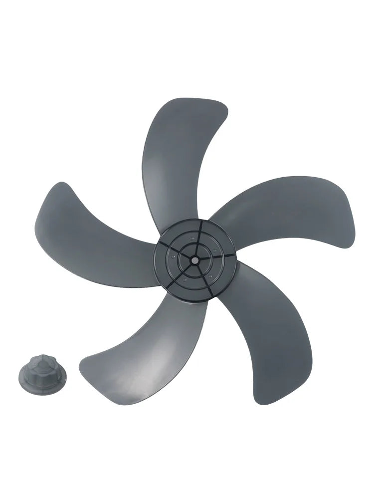 1 Pcs 16 Inch Household Plastic Fan Blade Five Leaves With Nut Cover For Pedestal Fan Table Fanner Accessory