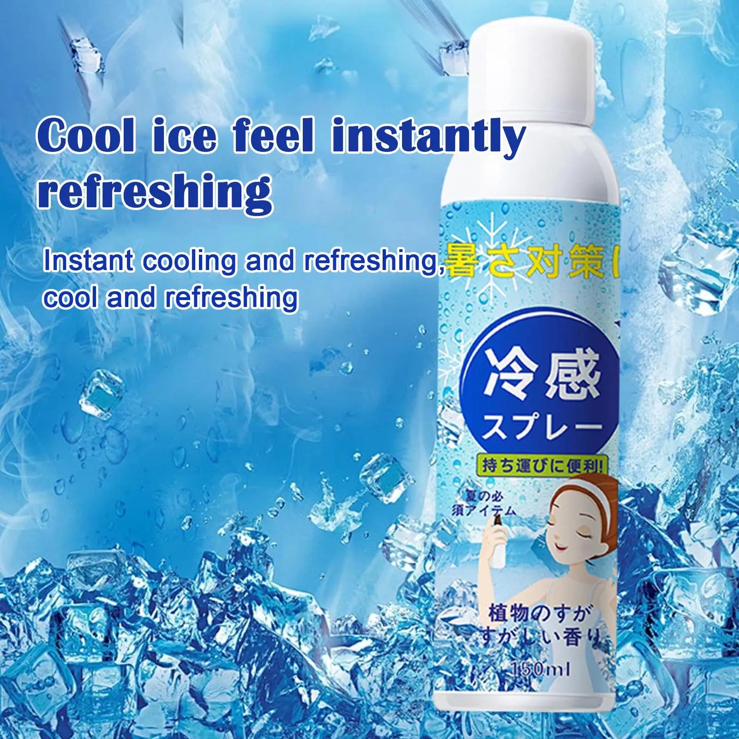 Cooling Spray 150ml Instant Refreshing Body Mist for Hot Weather Natural Cooling Mist for Outdoor Sports Camping Heat Relief