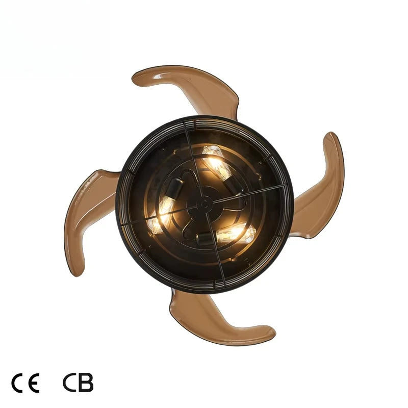 Modern Industrial Style LED Ceiling Fans Light 40w DC Iron Decoration with Remote Control PC Blades for Dining Ceiling Light Fan