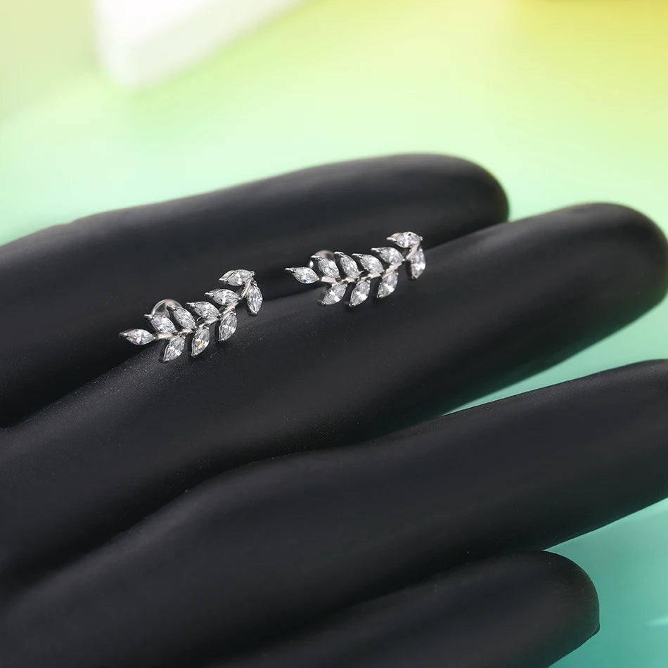1/5PCS Titanium 16G Tragus Daith Helix Lobe Ear Piercing for Women Leaf Star Zircon Cartilage Stud Earring Piercing Jewelry Gift