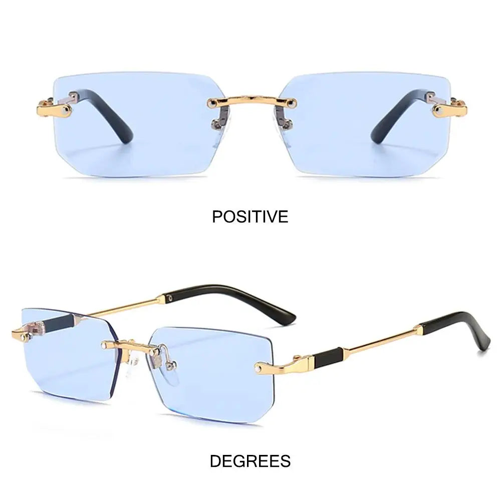 Rimless Sunglasses Rectangle Fashion Popular Women Men Shades Small Square Sun Glasses For Female male Summer Traveling Oculos