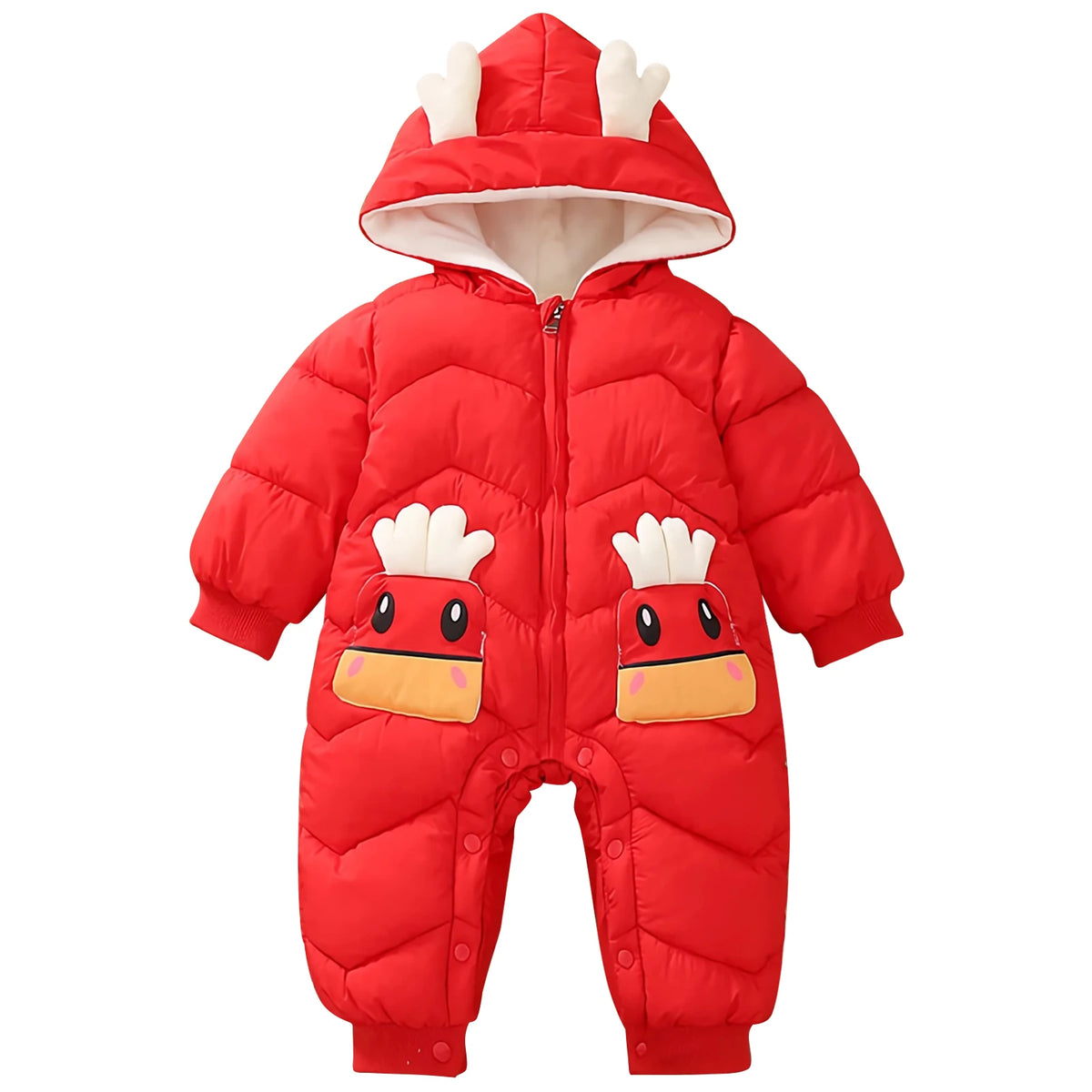 Toddler Kids Winter Rompers,Girls Down Cotton Jacket,Fleece Hood Jumpsuits,Winter Children's Overalls,Boys Snowsuits with Pocket