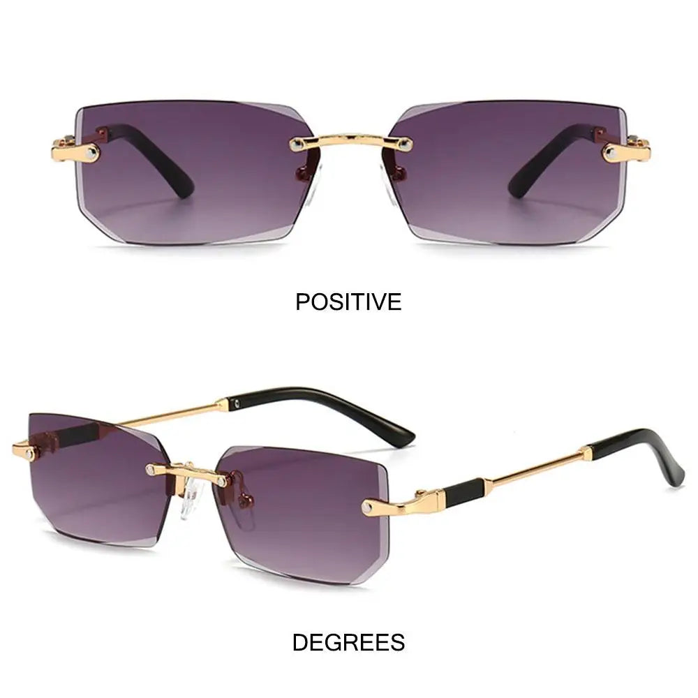 Rimless Sunglasses Rectangle Fashion Popular Women Men Shades Small Square Sun Glasses For Female male Summer Traveling Oculos