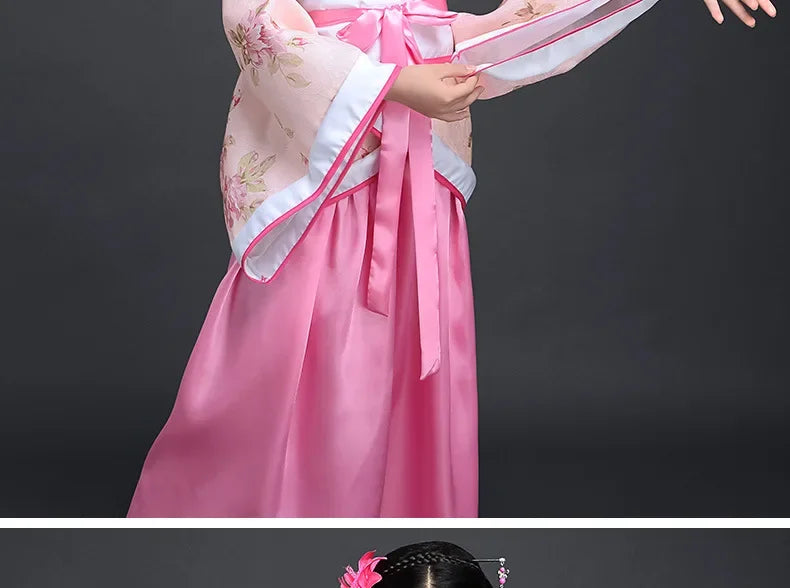 Halloween Cosplay Kids Set Dance Performance Dress for Girls Show Disfraz Child Hanfu Dress Costume Chinese Traditional Clothes
