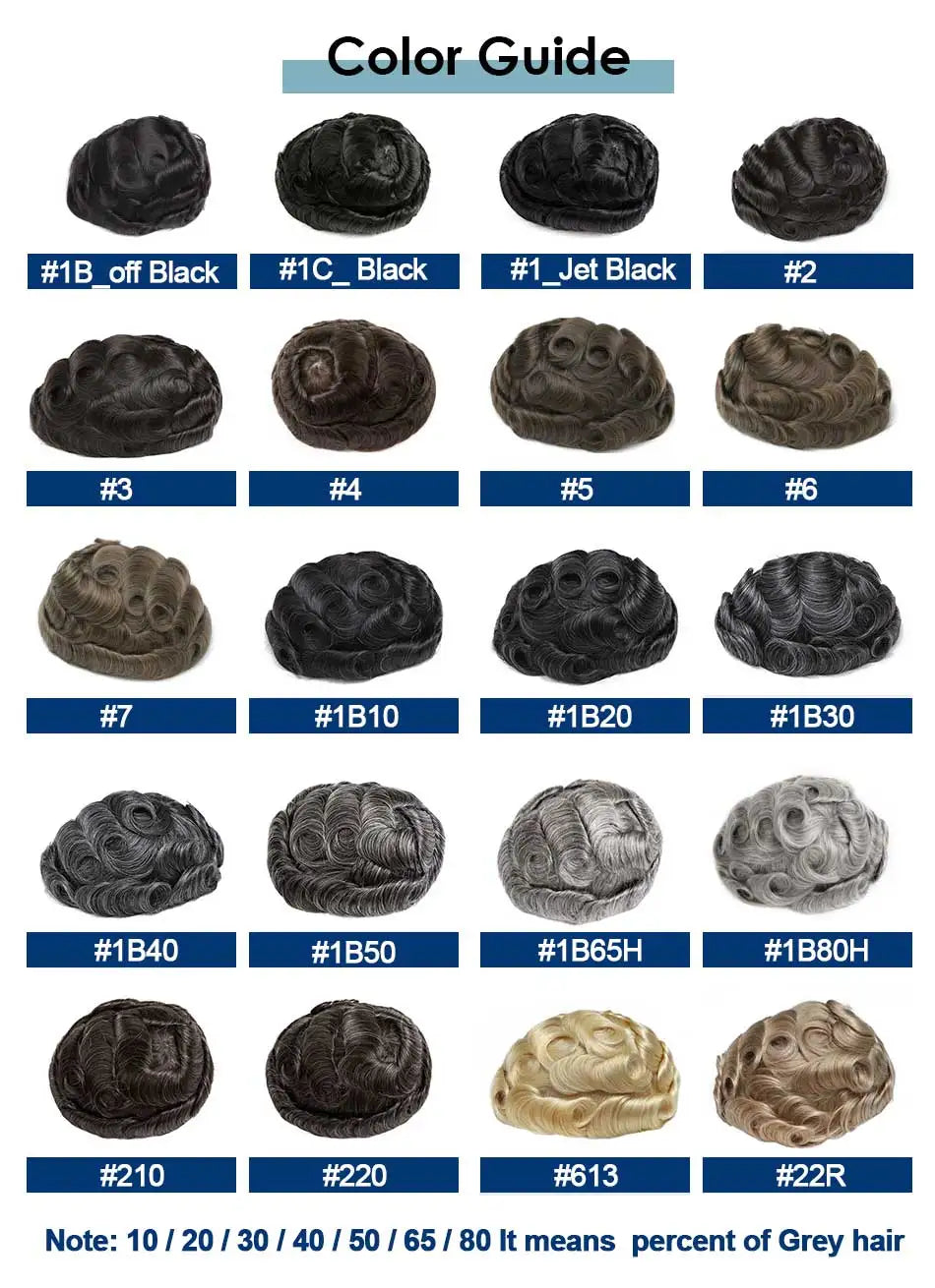 100% Density Full Lace Male Hair Prosthesis Swiss Thin Lace Men's Wig Natural Hairline Human Hair Man Hair System Wigs For Men