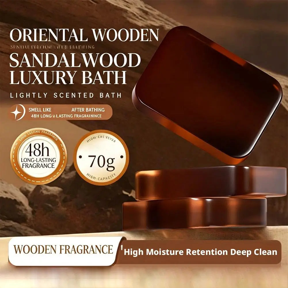 Sandalwood Soap Cleansing Soap,Handmade Bath Deodorant Moisturizing Shower, Long Lasting Plant Based Body Soap For Men & Women