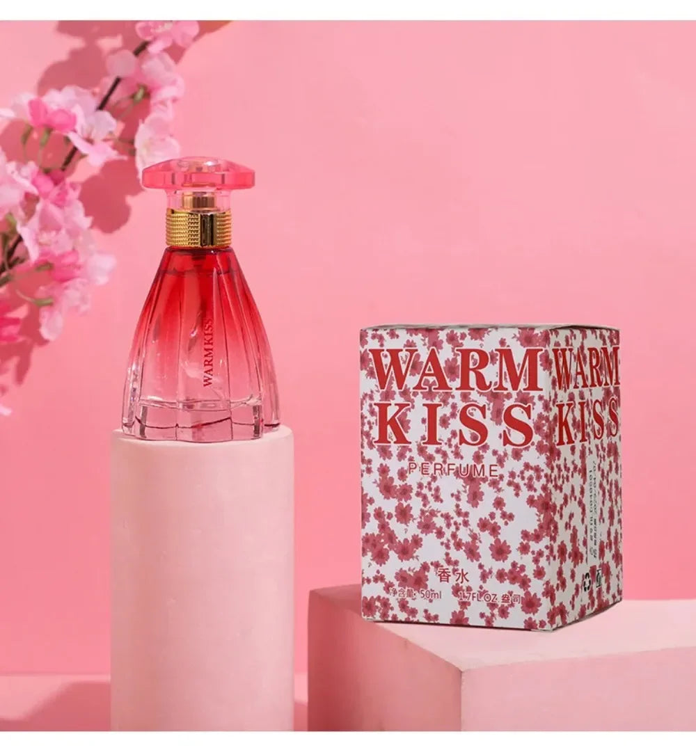 50ml WARMKISS Ladies Perfume Red Gradient Skirt Shape Bottle Long Lasting Sweet Floral Fruity Scent Valentine Dating Gift