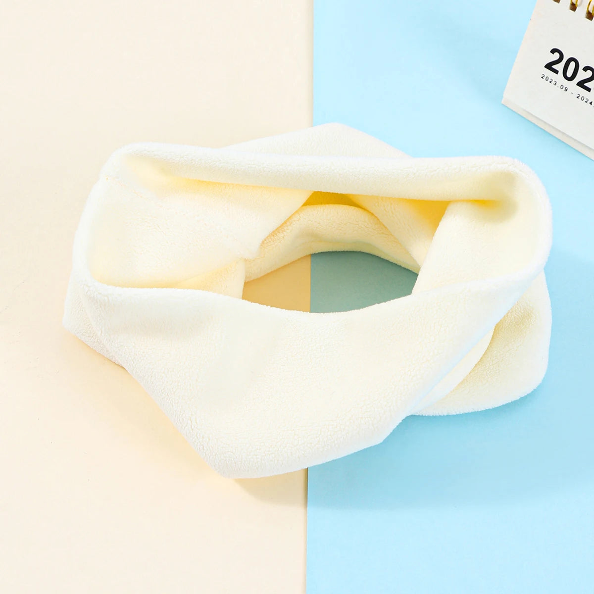 Autumn and Winter Children's Scarf Baby Bib Baby Warm Bib Solid Color Knit Bib for Boys and Girls Baby Shawls