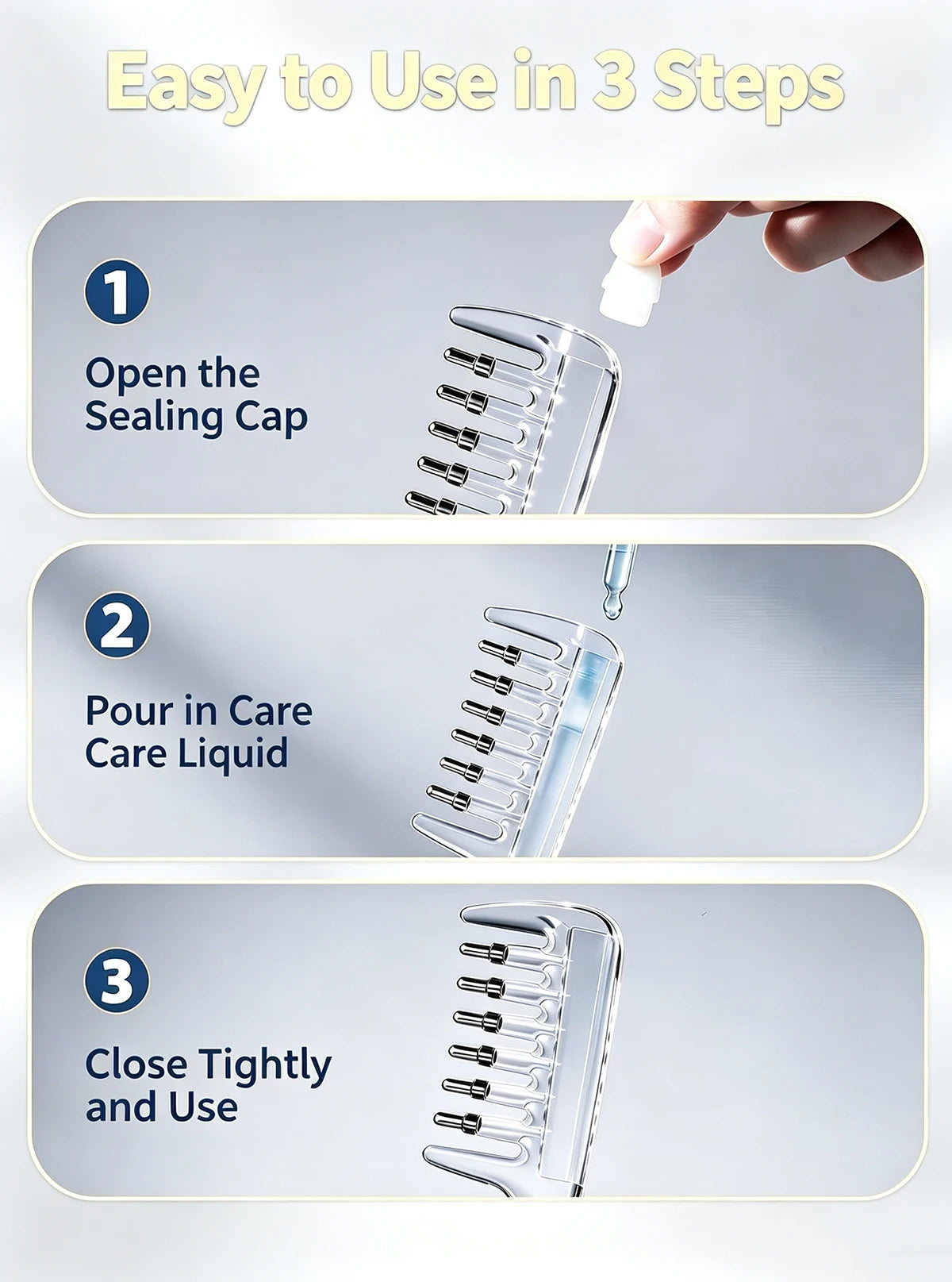 Scalp Liquid Applicator Comb, Refillable Hair Serum Oil Dispensing Comb, Roller Ball Massage Comb For Hair Root Treatment