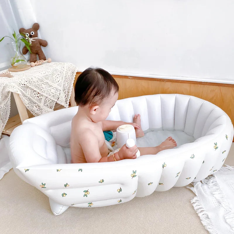 Ins Children Inflatable Bathtub Cartoon Manual Inflatable Baby Bath Indoor Kids Swimming Pool Portable Newborn Shower Products