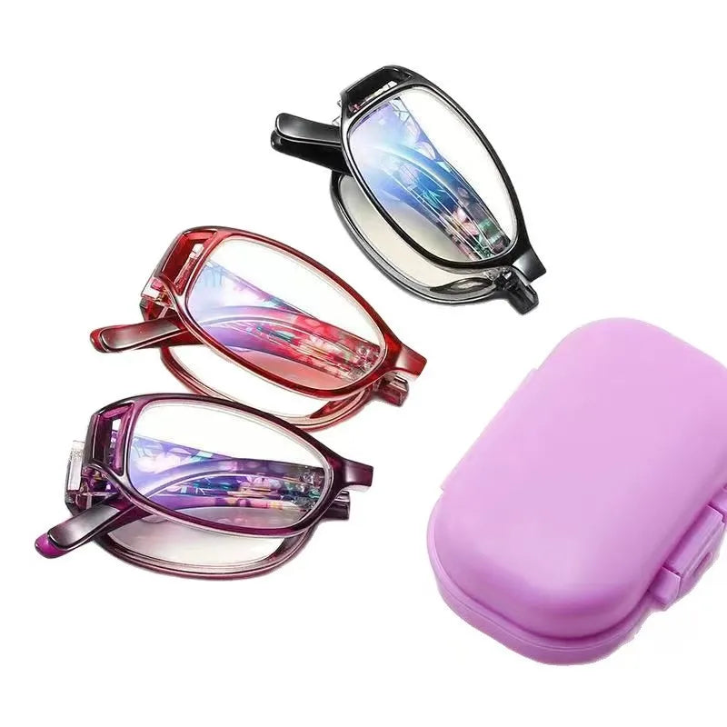 New Folding Reading Glasses Women Men Anti-Blue Light Portable Magnifying Presbyopia Eyewear +100+400 Eyeglasses