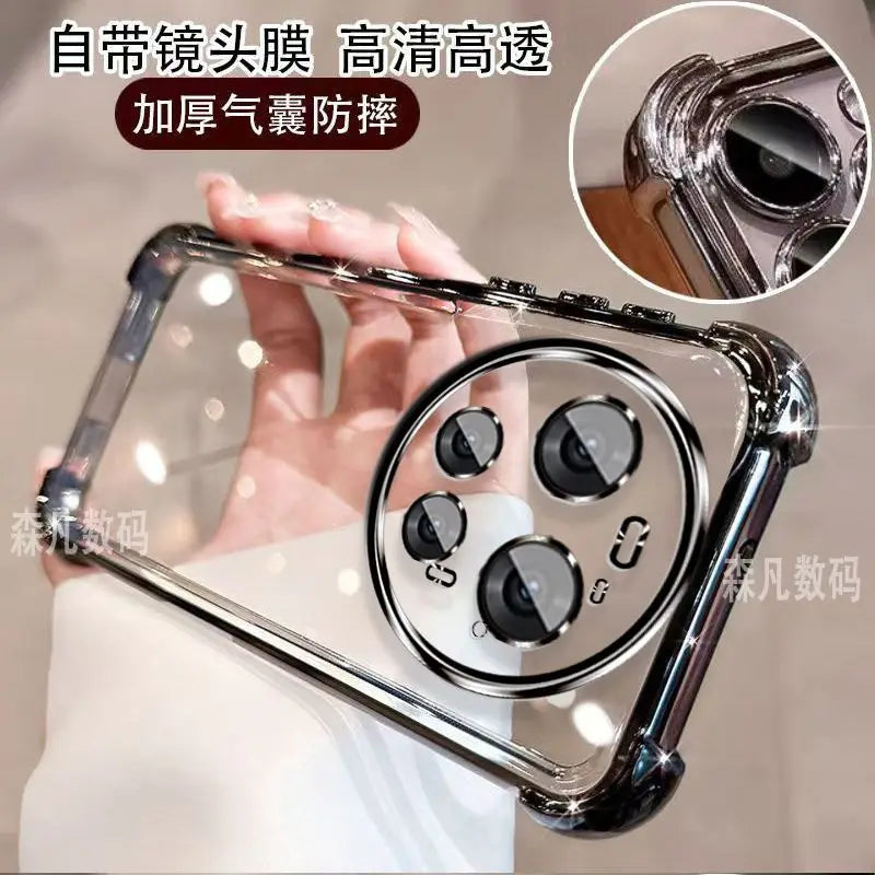 For Xiaomi 17 Ultra Case Luxury Electroplated Airbag Transparent TPU Cover For Mi Xiaomi17 Ultra Shockproof Bumper Funda