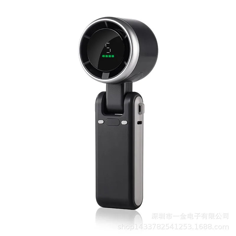 Portable Handheld Electric Fan 5 Speeds Adjustable Turbo 3600MAH Battery Fans LED Display Rechargeable Ice Cooling Personal Fan