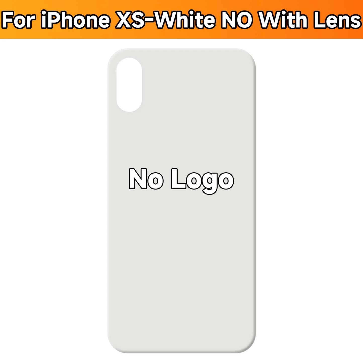 For iPhone X/XS/XS Max Battery Back Cover Glass Panel Rear Door Housing Case Replacement Part No Logo